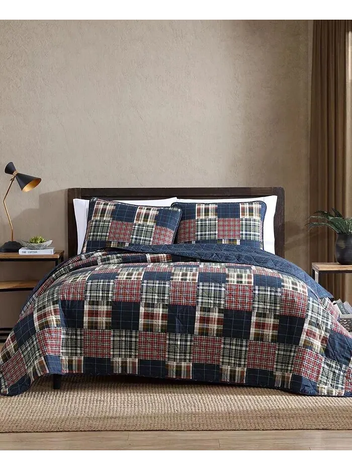 Темно-синий комплект одеял в клетку Madrona Eddie Bauer — изображение 1 из 7
