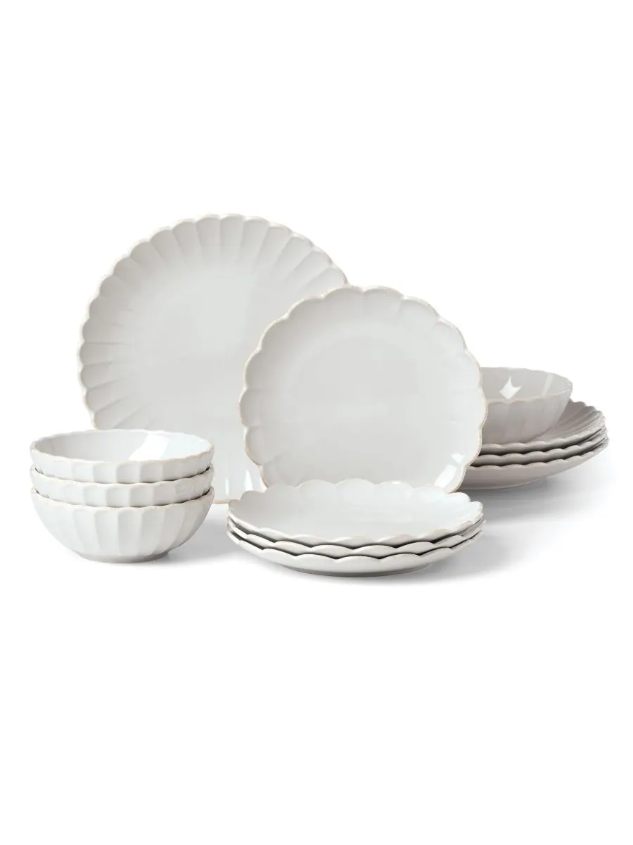 Французский сервиз Perle Scallop, 12 предметов, на 4 персоны Lenox