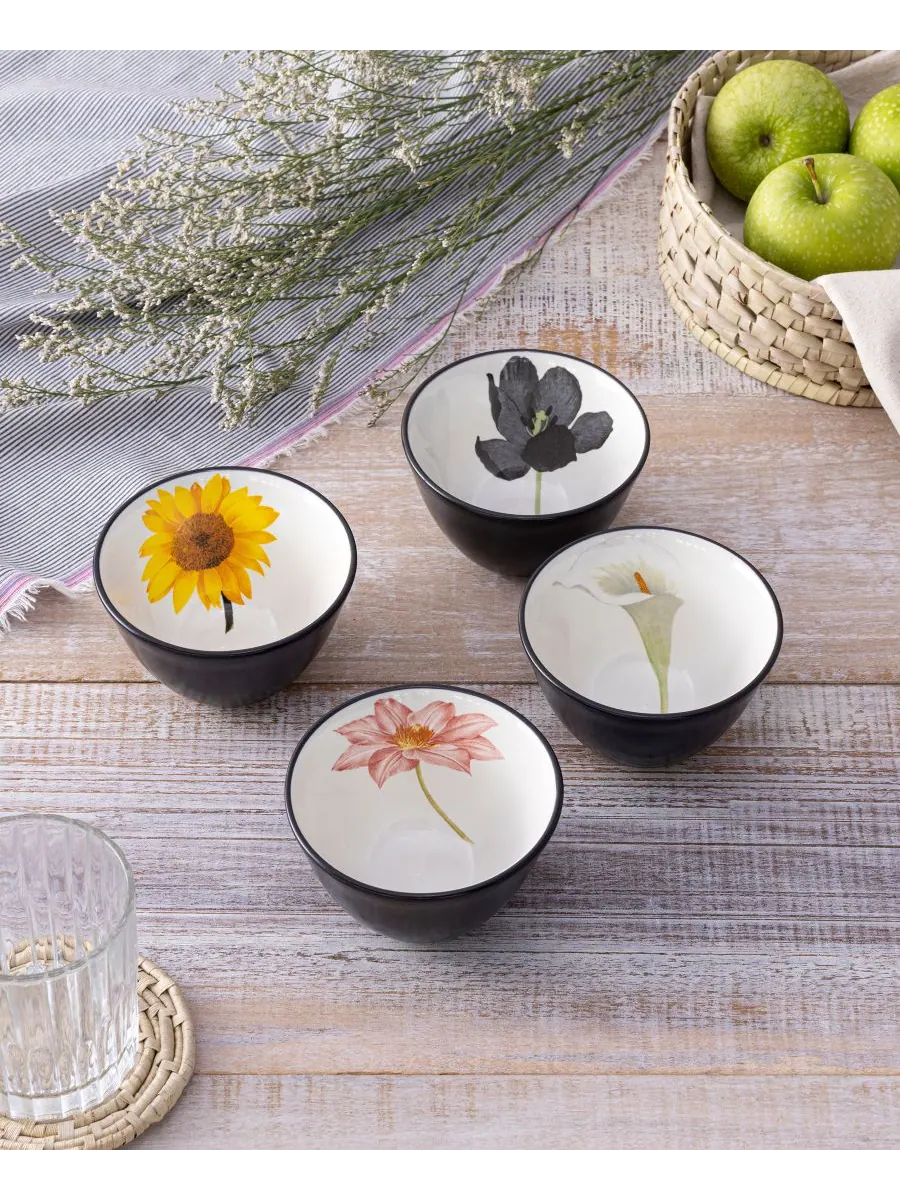 Набор из 4 мини-мисок Colorwave Floral Noritake — изображение 2 из 4, серый