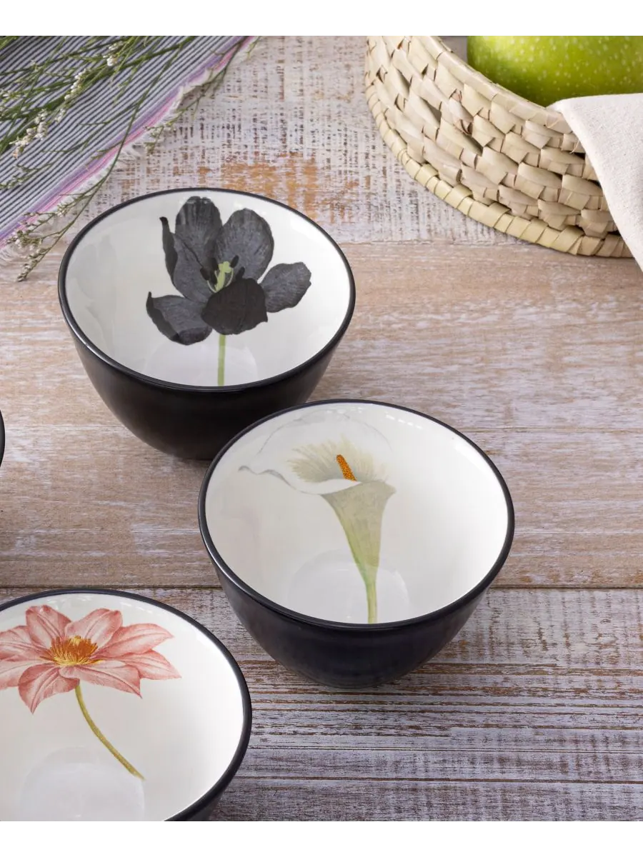 Набор из 4 мини-мисок Colorwave Floral Noritake — изображение 3 из 4, серый