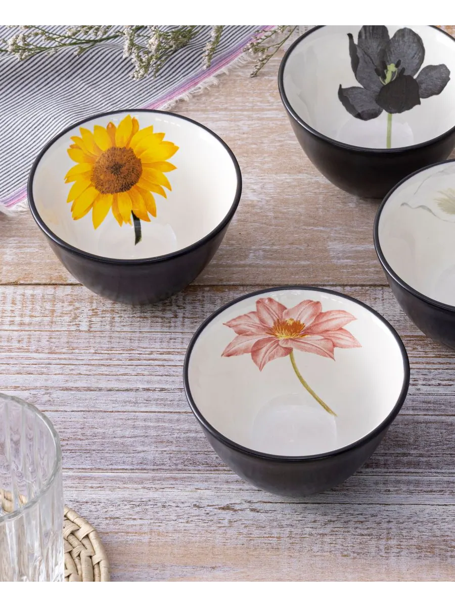 Набор из 4 мини-мисок Colorwave Floral Noritake — изображение 4 из 4, серый
