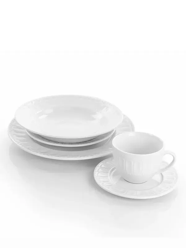Набор столовых приборов Country Kitchen из 20 предметов, сервиз на 4 персоны Elama — изображение 2 из 4, белый