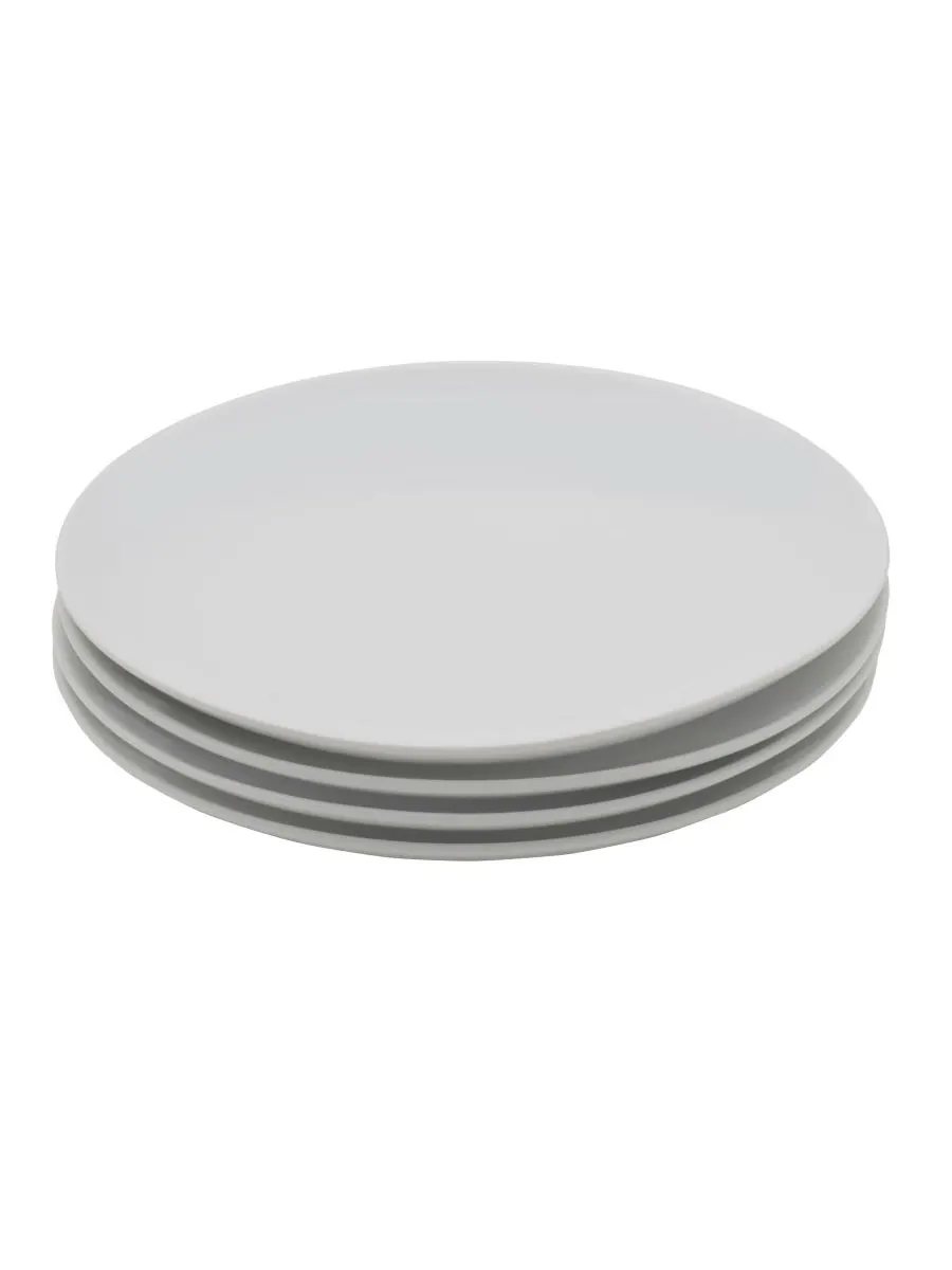 Набор из 4 тарелок для салата Everyday Whiteware Coupe Rim с декоративным ободком Fitz and Floyd — изображение 3 из 4, белый