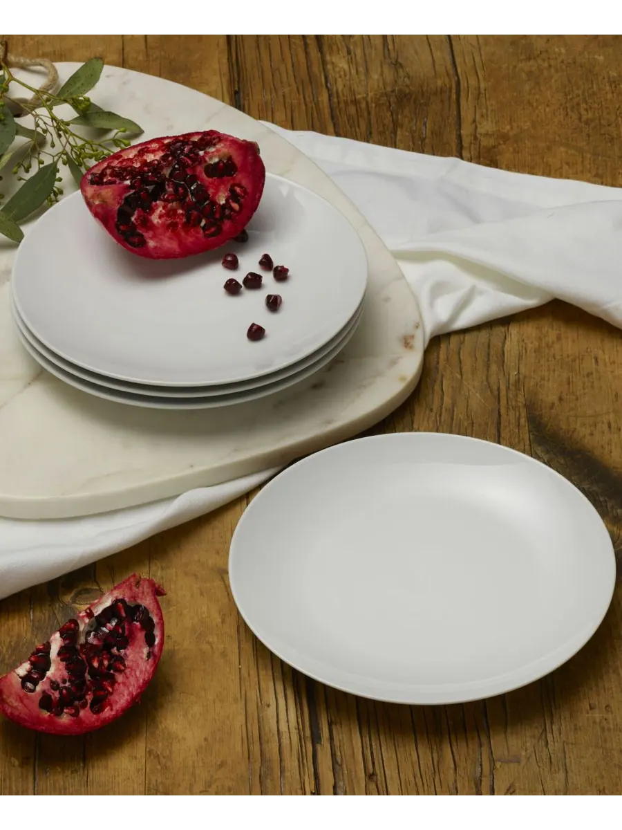 Набор из 4 тарелок для салата Everyday Whiteware Coupe Rim с декоративным ободком Fitz and Floyd — изображение 4 из 4, белый