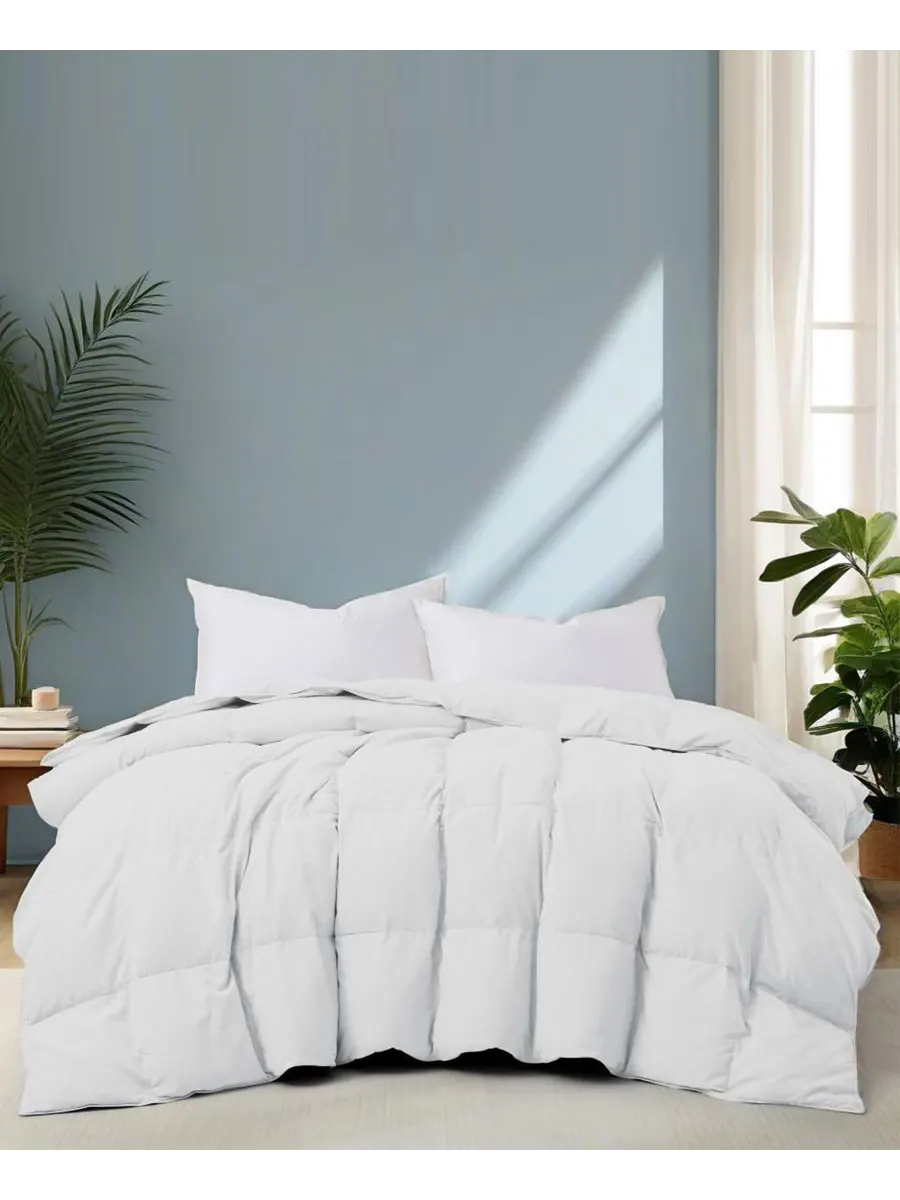 Бесшумное легкое пуховое одеяло из гусиного пера, размер Twin UNIKOME — изображение 2 из 6, белый