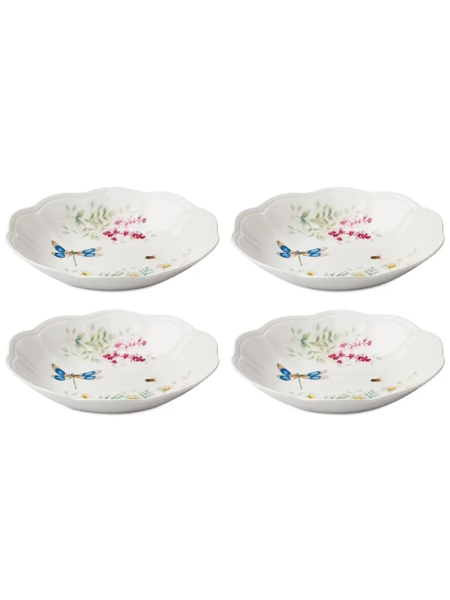 Набор из 4 тарелок для пасты с травами от Butterfly Meadow Lenox