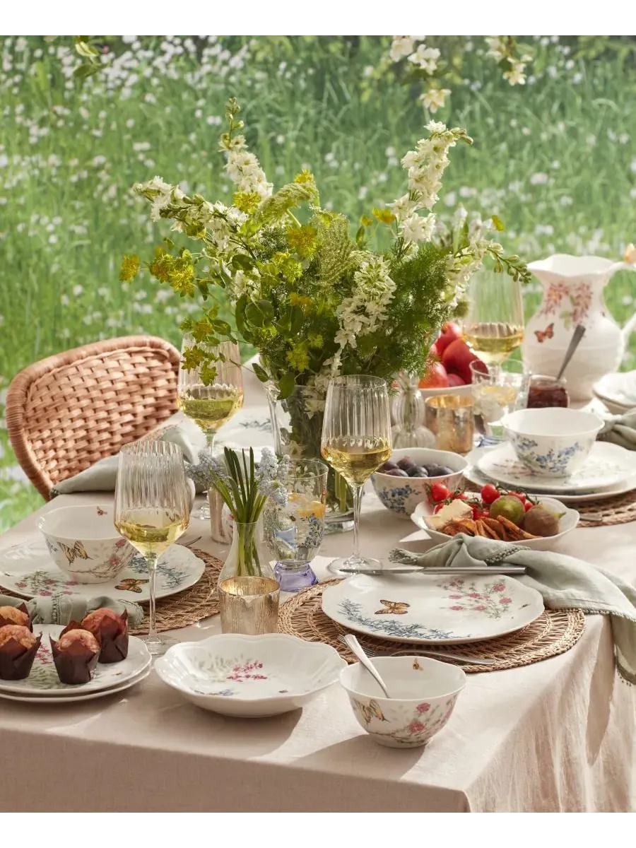 Набор из 4 тарелок для пасты с травами от Butterfly Meadow Lenox — изображение 6 из 10, мульти