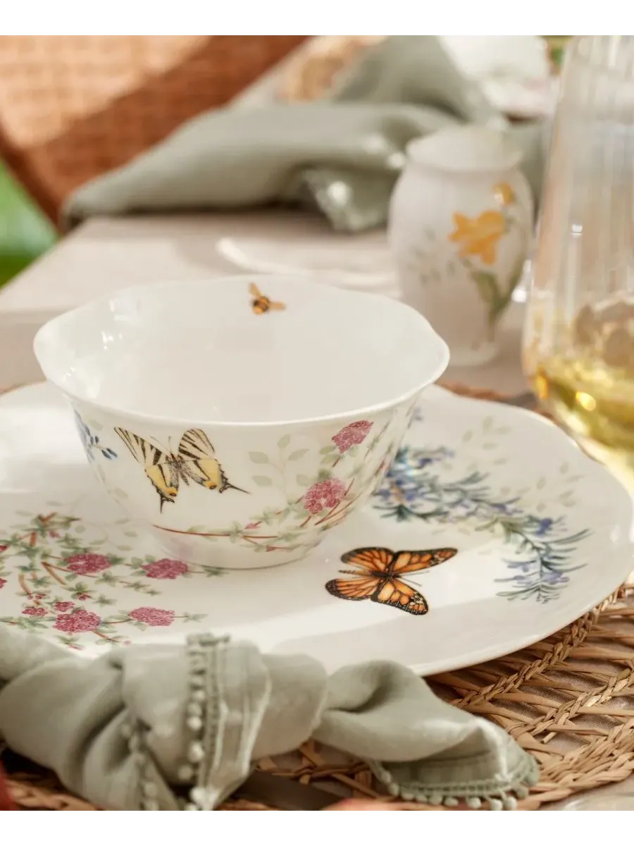 Набор из 4 тарелок для пасты с травами от Butterfly Meadow Lenox — изображение 10 из 10, мульти