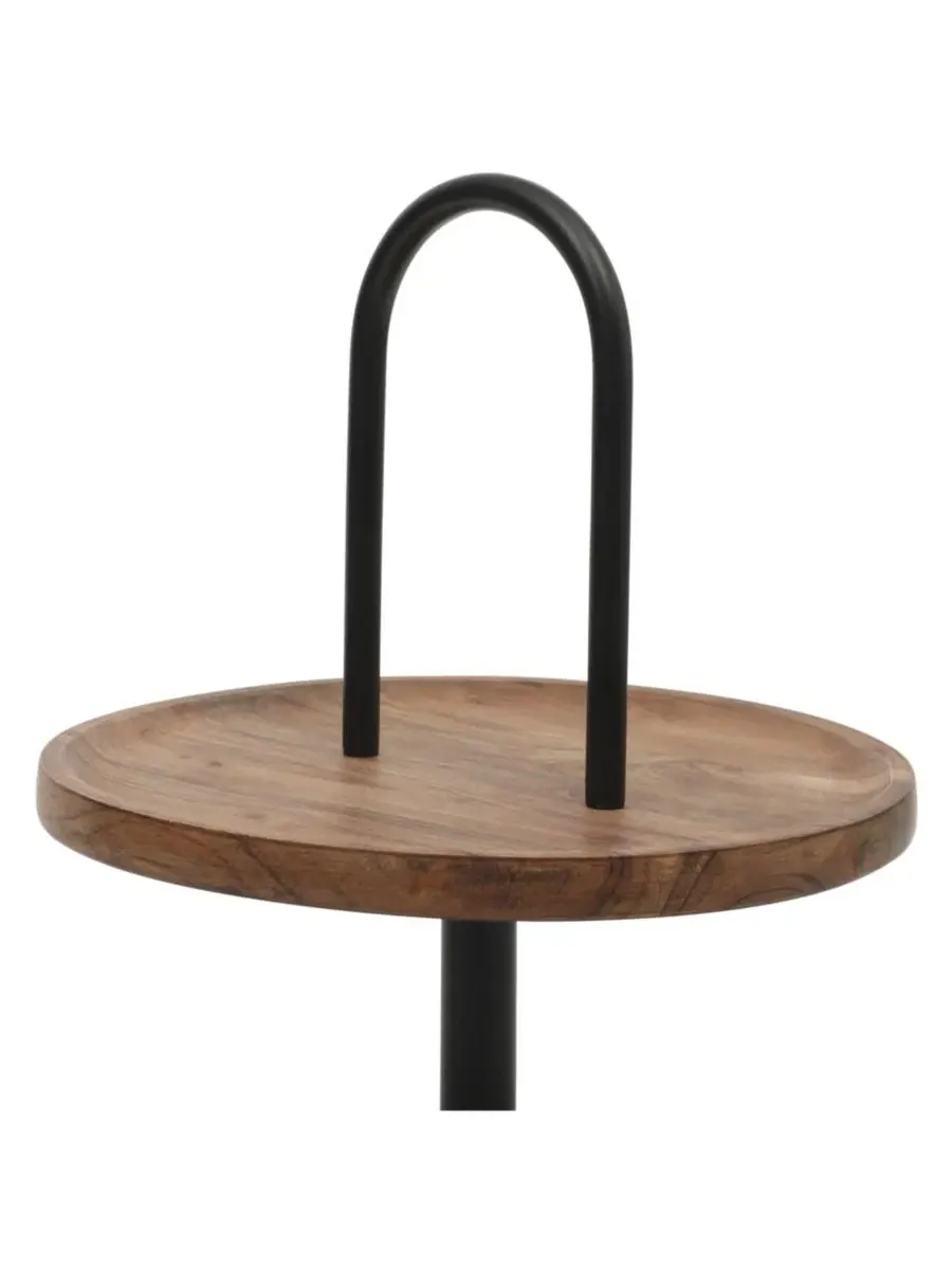 Круглый двухъярусный сервировочный поднос из акации от Gracious Dining Gibson Home — изображение 4 из 9, прозрачный