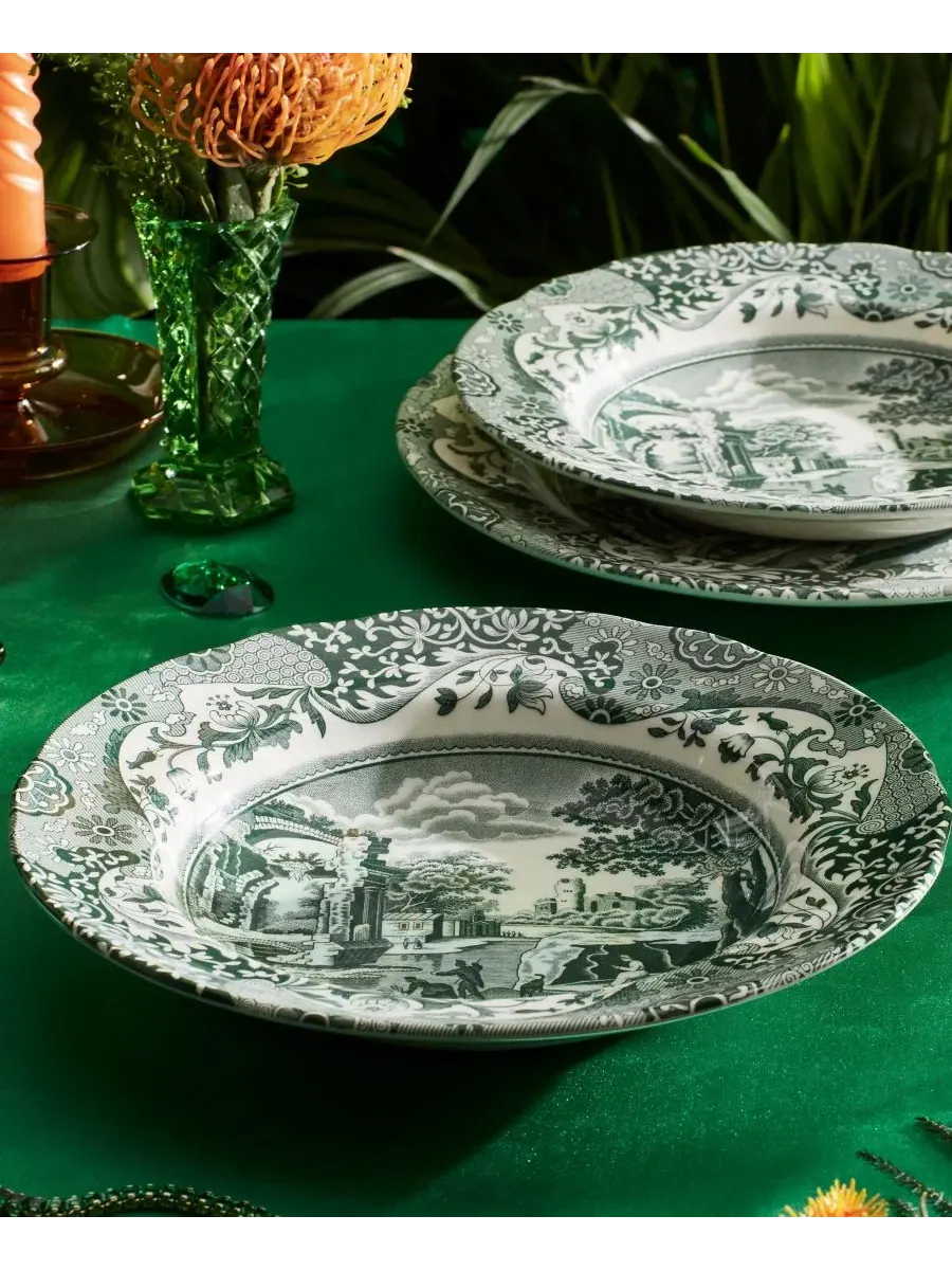 Тарелка для супа с узором Heritage Green Italian, набор из 4 шт. Spode — изображение 2 из 10, зеленый