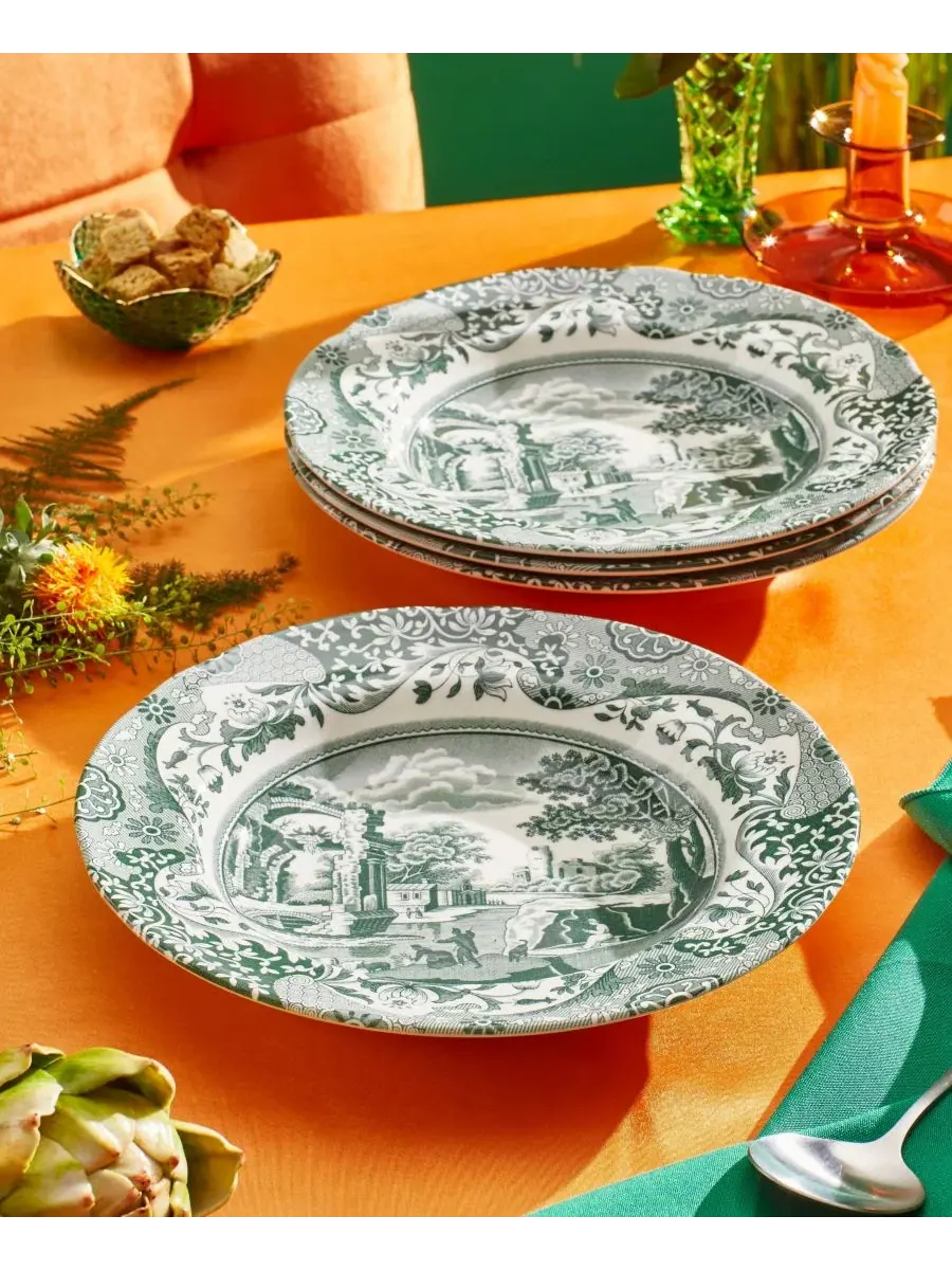 Тарелка для супа с узором Heritage Green Italian, набор из 4 шт. Spode — изображение 3 из 10, зеленый