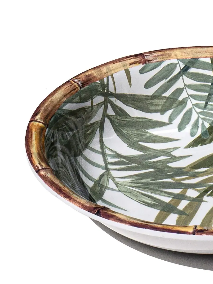 Набор низких мисок Rainforest Palm NewWave Melamine, 6 шт Abode Homewares — изображение 3 из 4, зеленый