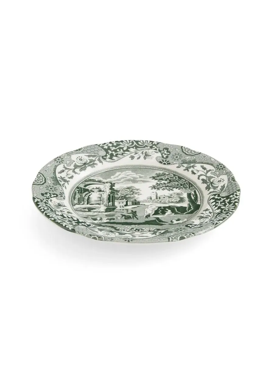 Набор из 4 итальянских тарелок для хлеба и масла Heritage Green Spode — изображение 3 из 7, зеленый