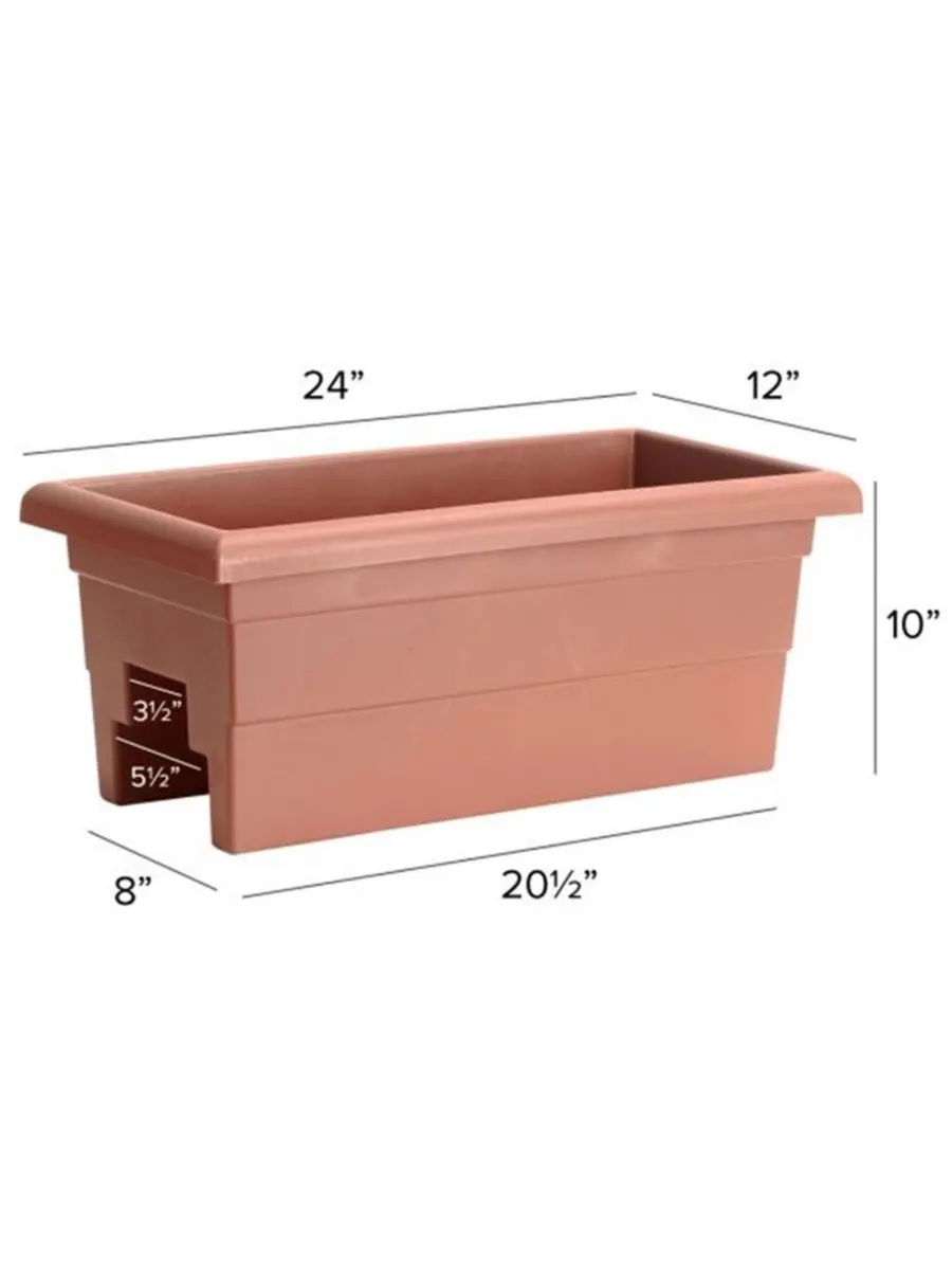Кашпо Countryside Railing Planter 26245, терракотовое, 24 дюйма Novelty — изображение 3 из 3, терракотовый