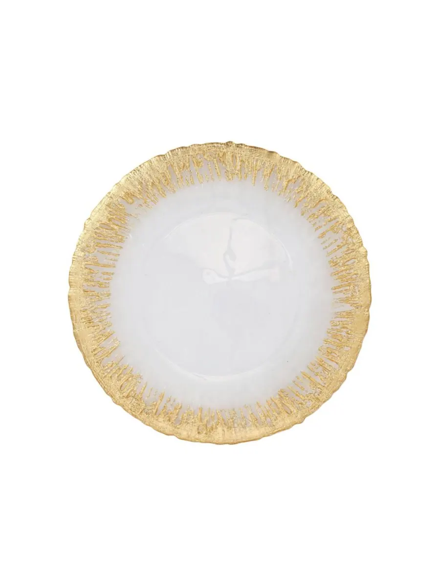 VIETRI Обеденная тарелка Rufolo Glass Gold Brushstroke, 11 дюймов — изображение 1 из 1, золото