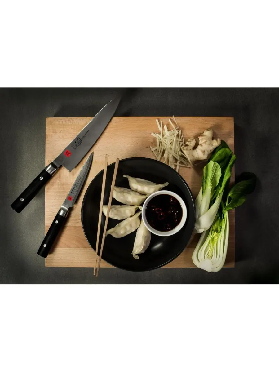 Набор из 2 ножей Gyuto 6" и 8" Chef Knife Kasumi — изображение 3 из 10, серебряный