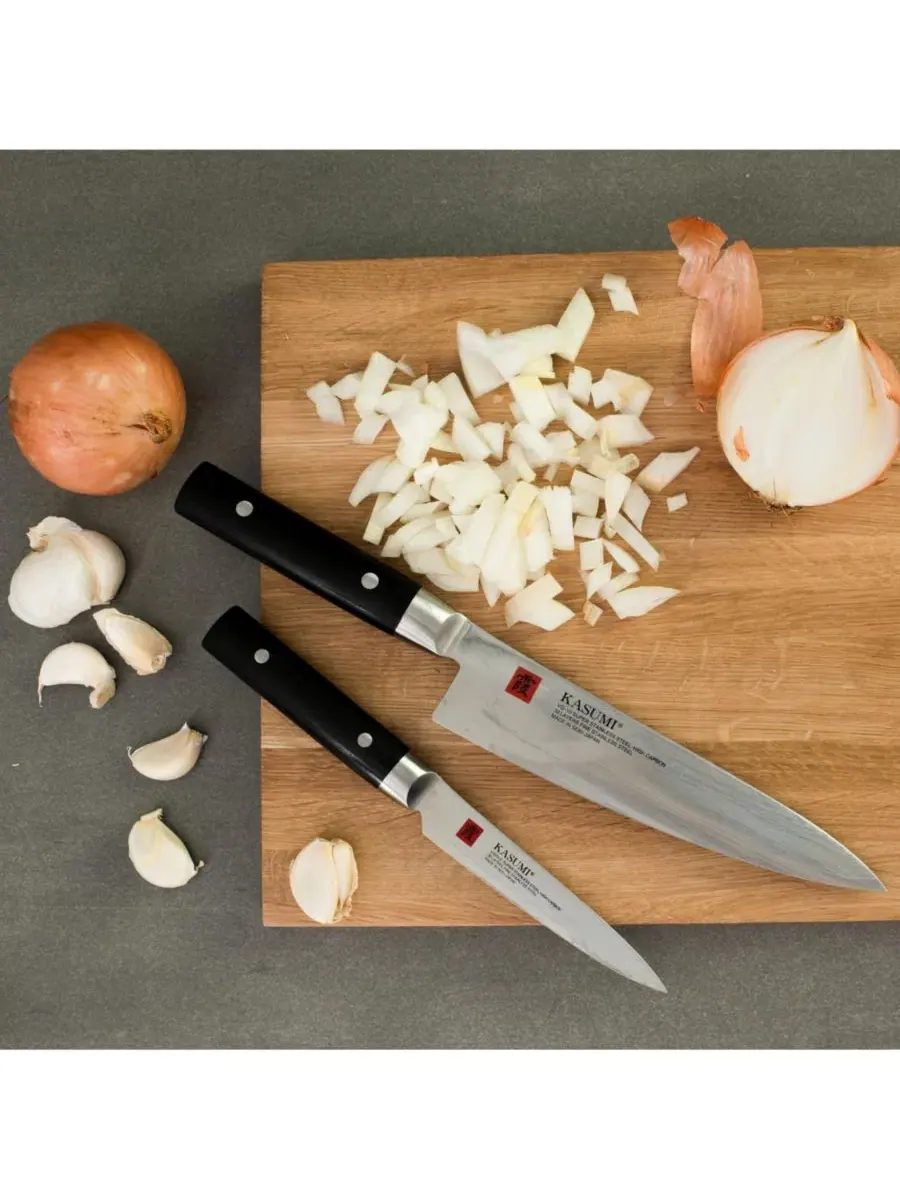 Набор из 2 ножей Gyuto 6" и 8" Chef Knife Kasumi — изображение 5 из 10, серебряный