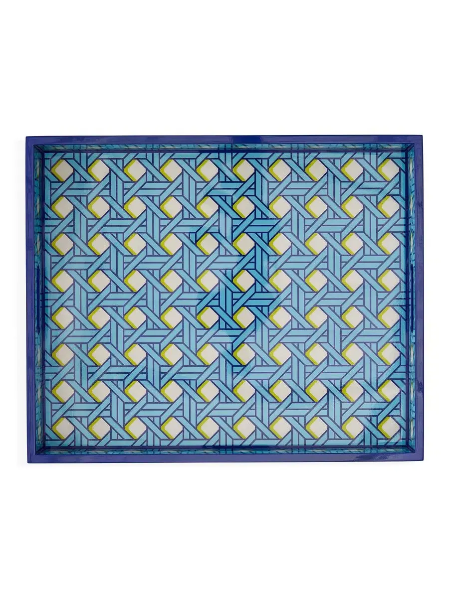 Поднос Basketweave 43x36x5 см Jonathan Adler — изображение 1 из 3, синий