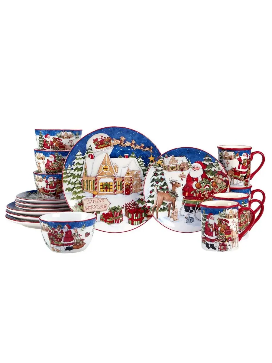 Набор столовой посуды Santa's Workshop 16 предметов Certified International