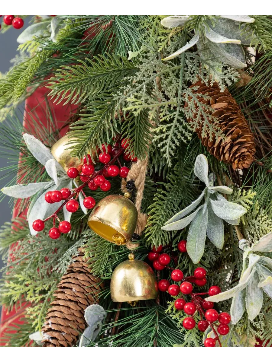 Деревянное новогоднее украшение-сани Sleigh Glitzhome — изображение 9 из 10, мульти