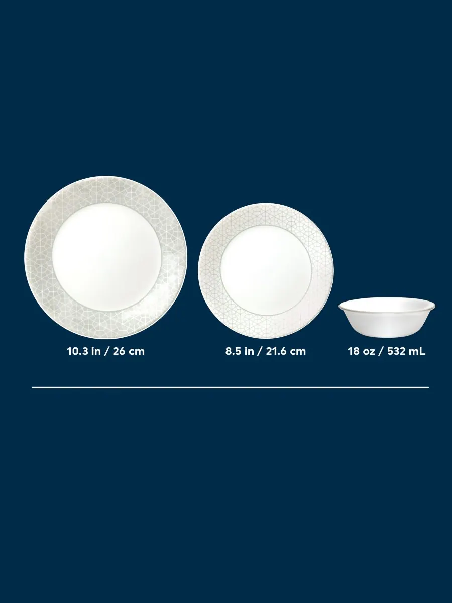 Набор посуды Vitrelle Signature Knox из 12 предметов, на 4 персоны Corelle — изображение 6 из 6, белый