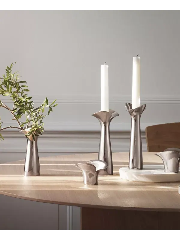 Подсвечник Bloom Botanica, 2 предмета Georg Jensen — изображение 2 из 2, серебряный