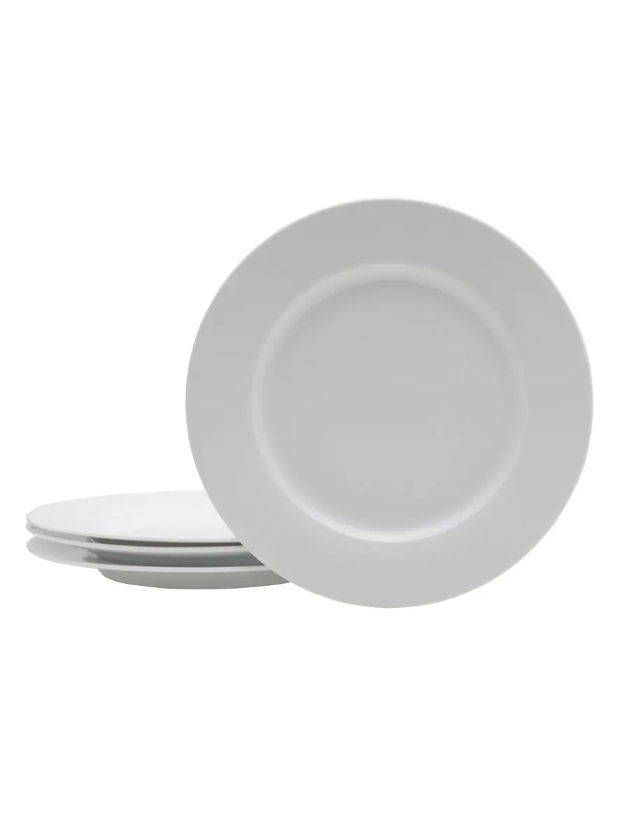 Набор из 4 обеденных тарелок Everyday Whiteware Classic Rim Fitz and Floyd — изображение 1 из 4, белый
