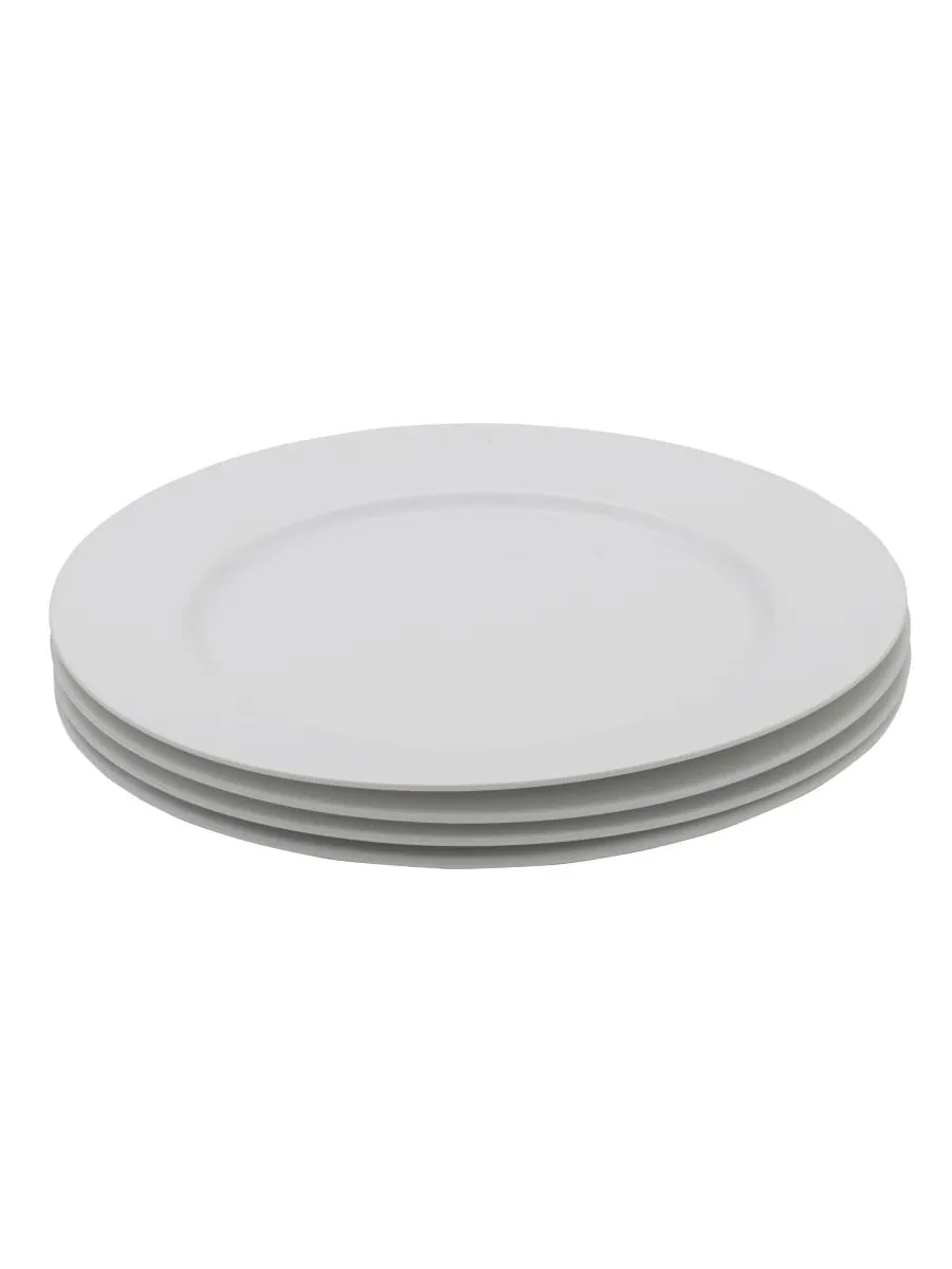 Набор из 4 обеденных тарелок Everyday Whiteware Classic Rim Fitz and Floyd — изображение 3 из 4, белый