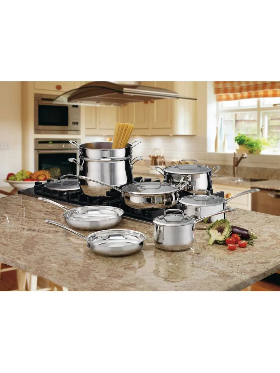 Cuisinart Набор посуды Contour из нержавеющей стали, 13 предметов — изображение 2 из 2, серебристый