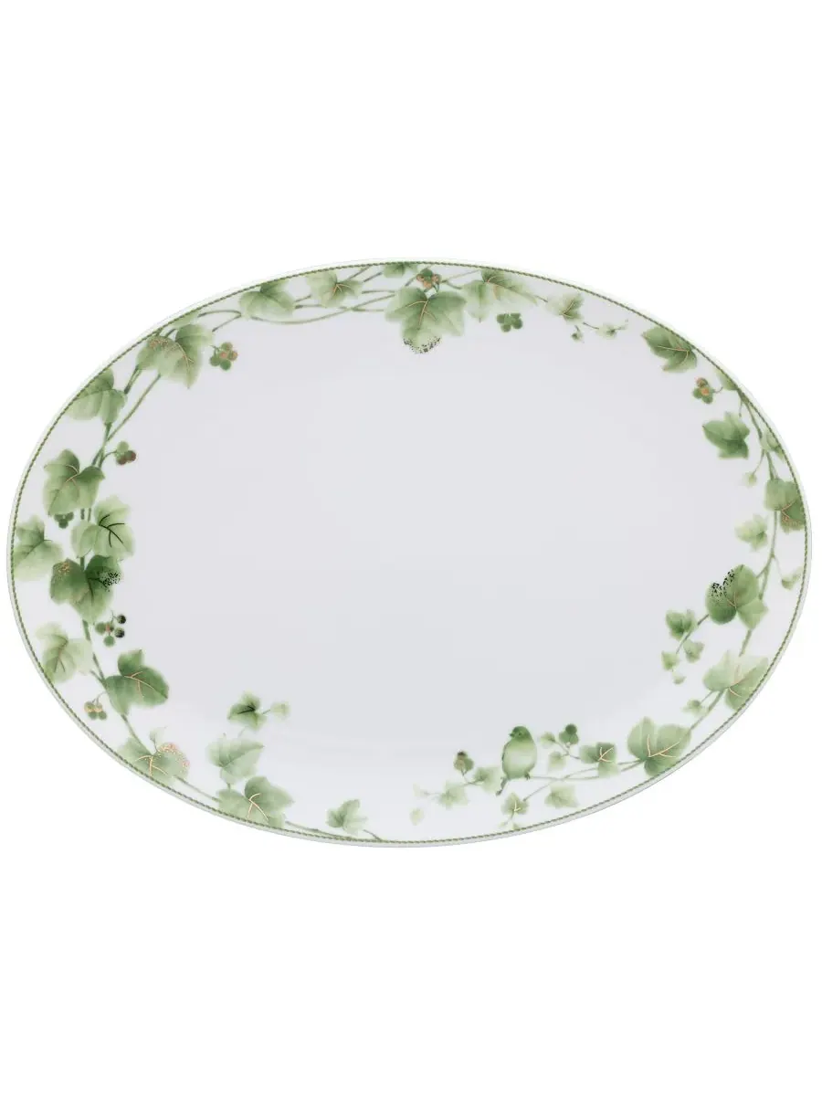 Овальное блюдо Noritake Ivy Whisper с рисунком 37 см — изображение 1 из 10, зеленый