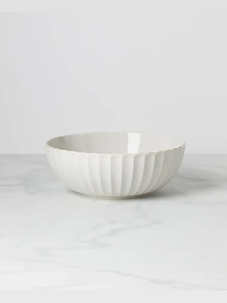 Сервировочная миска French Perle Scallop Lenox — изображение 2 из 2, белый