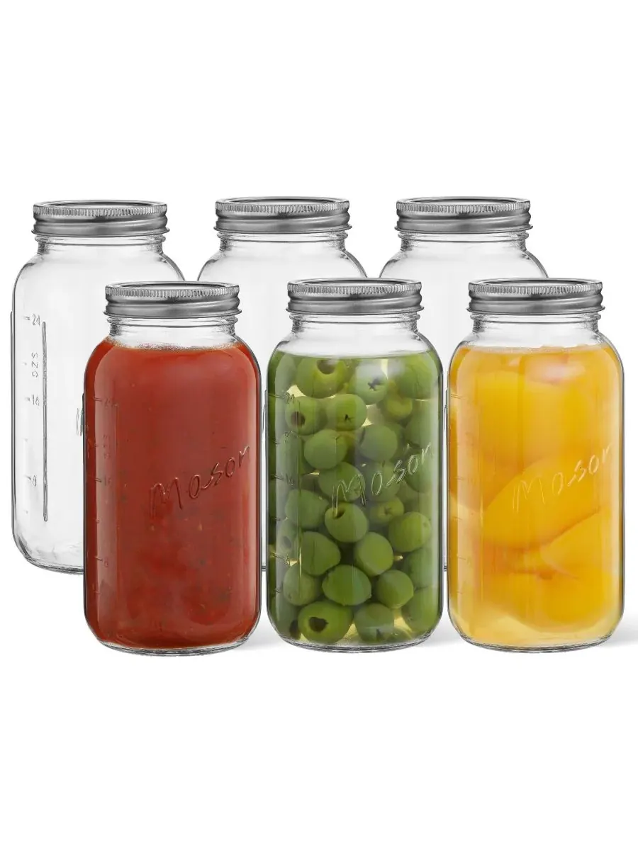 Стандартный набор из 6 банок Mason Jar с герметичными крышками Joyjolt — изображение 2 из 10, прозрачный