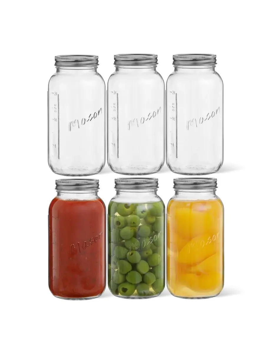 Стандартный набор из 6 банок Mason Jar с герметичными крышками Joyjolt — изображение 5 из 10, прозрачный