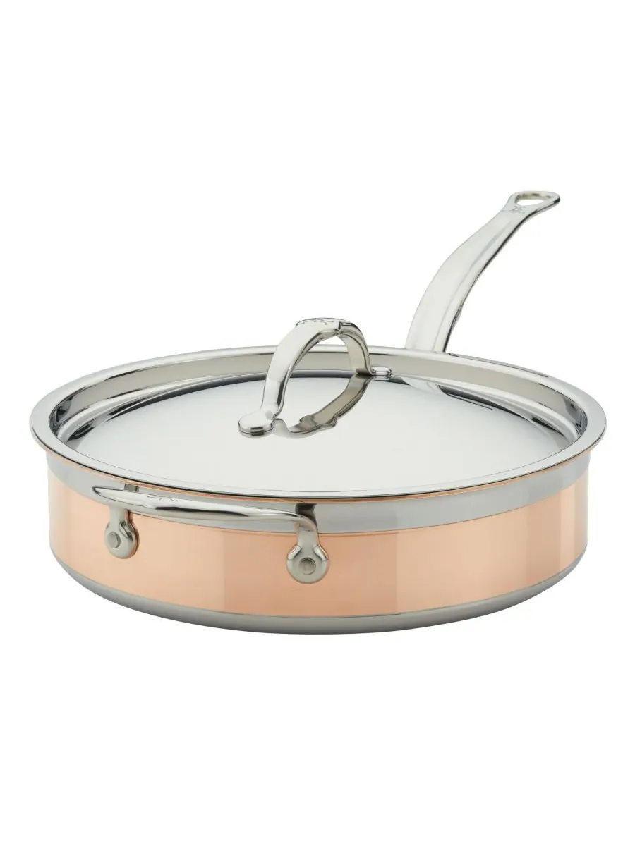 Hestan Индукционная медная кастрюля CopperBond объемом 3,5 кварты с крышкой и вспомогательной ручкой — изображение 1 из 6