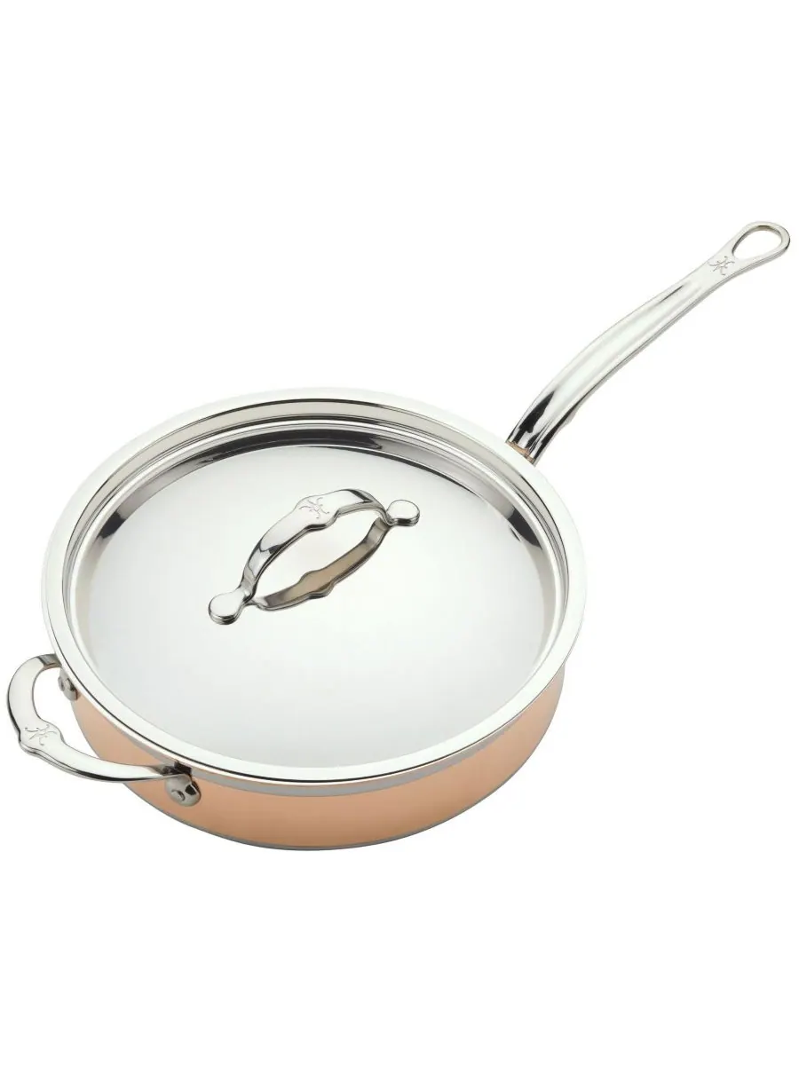 Hestan Индукционная медная кастрюля CopperBond объемом 3,5 кварты с крышкой и вспомогательной ручкой — изображение 2 из 6