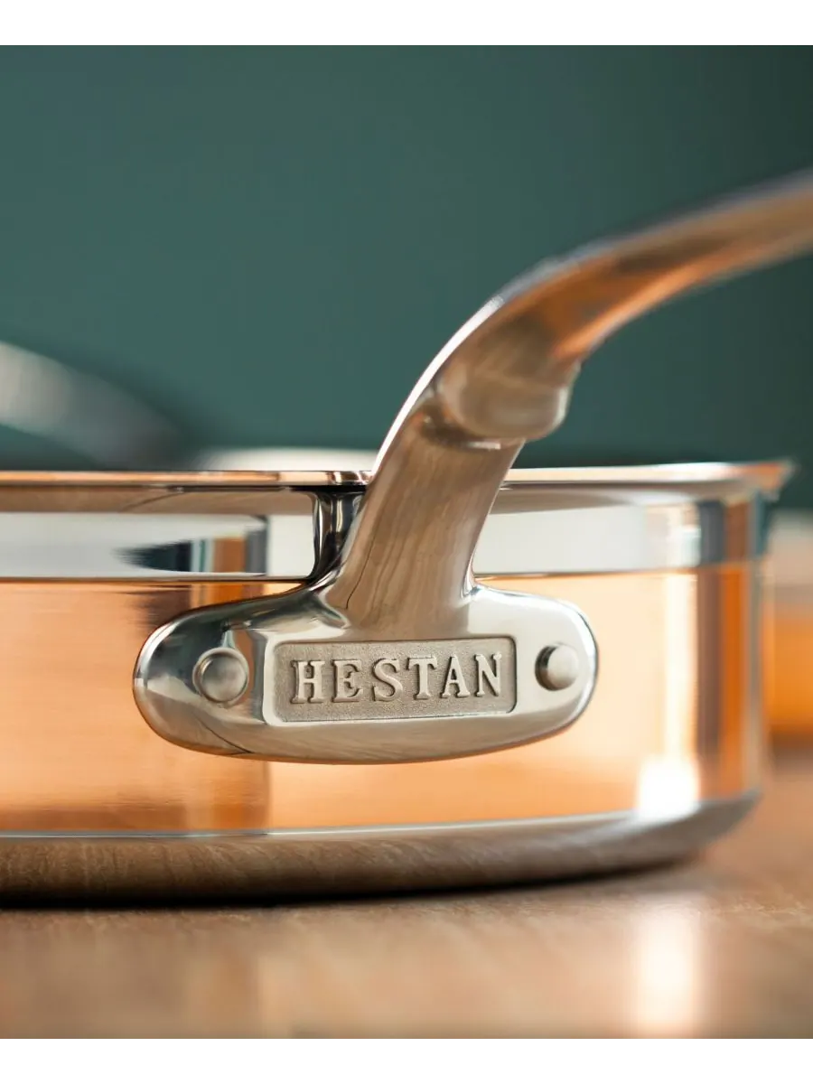 Hestan Индукционная медная кастрюля CopperBond объемом 3,5 кварты с крышкой и вспомогательной ручкой — изображение 5 из 6