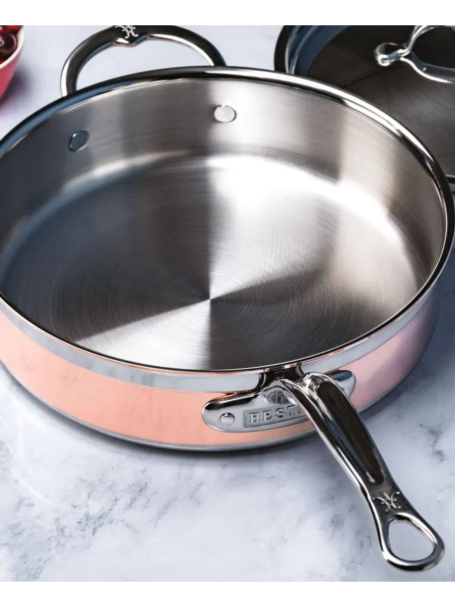 Hestan Индукционная медная кастрюля CopperBond объемом 3,5 кварты с крышкой и вспомогательной ручкой — изображение 6 из 6
