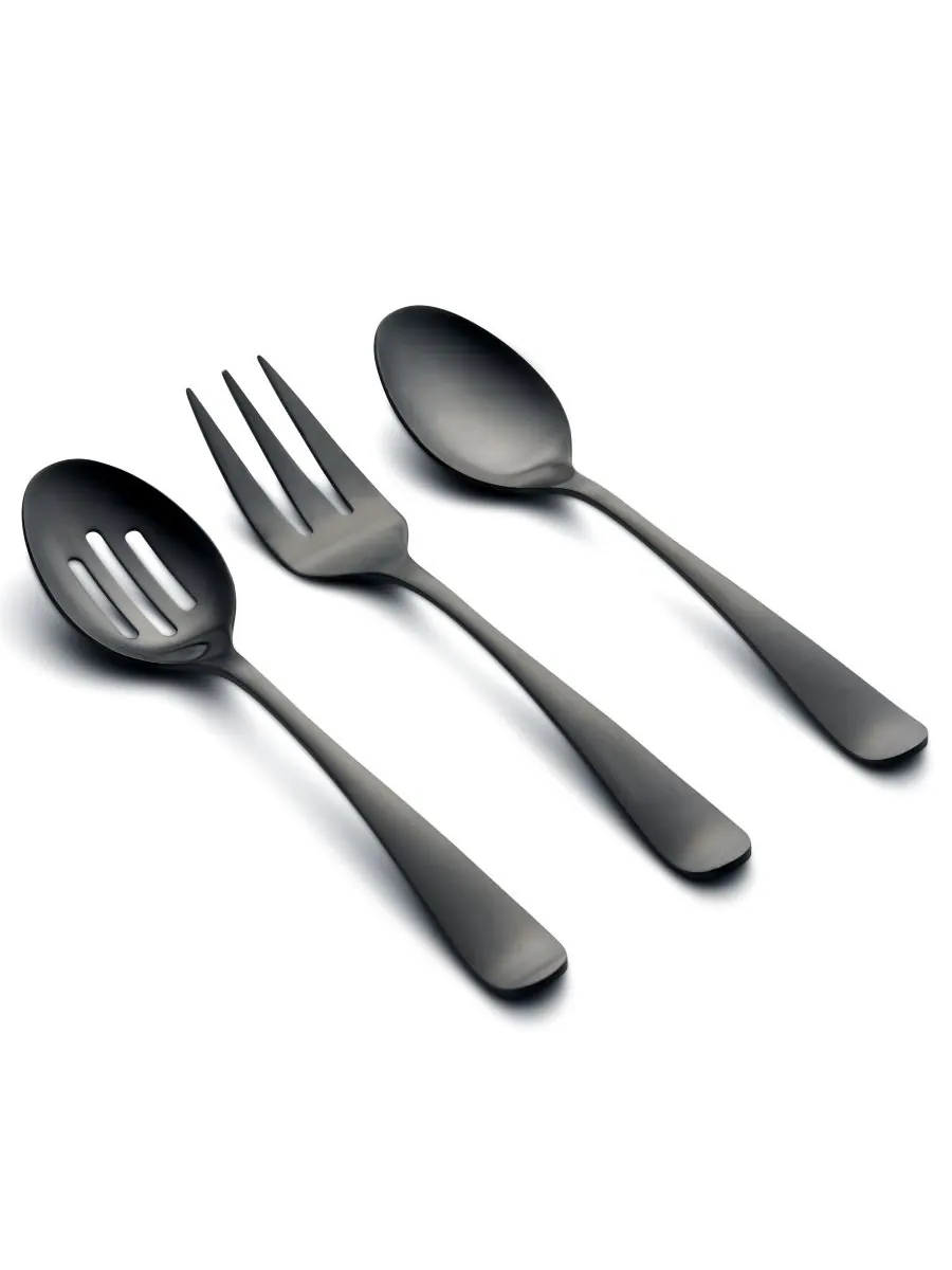 Набор посуды Rhiannon Satin Hostess Set, 3 предмета Cambridge Silversmiths — изображение 1 из 4, черный