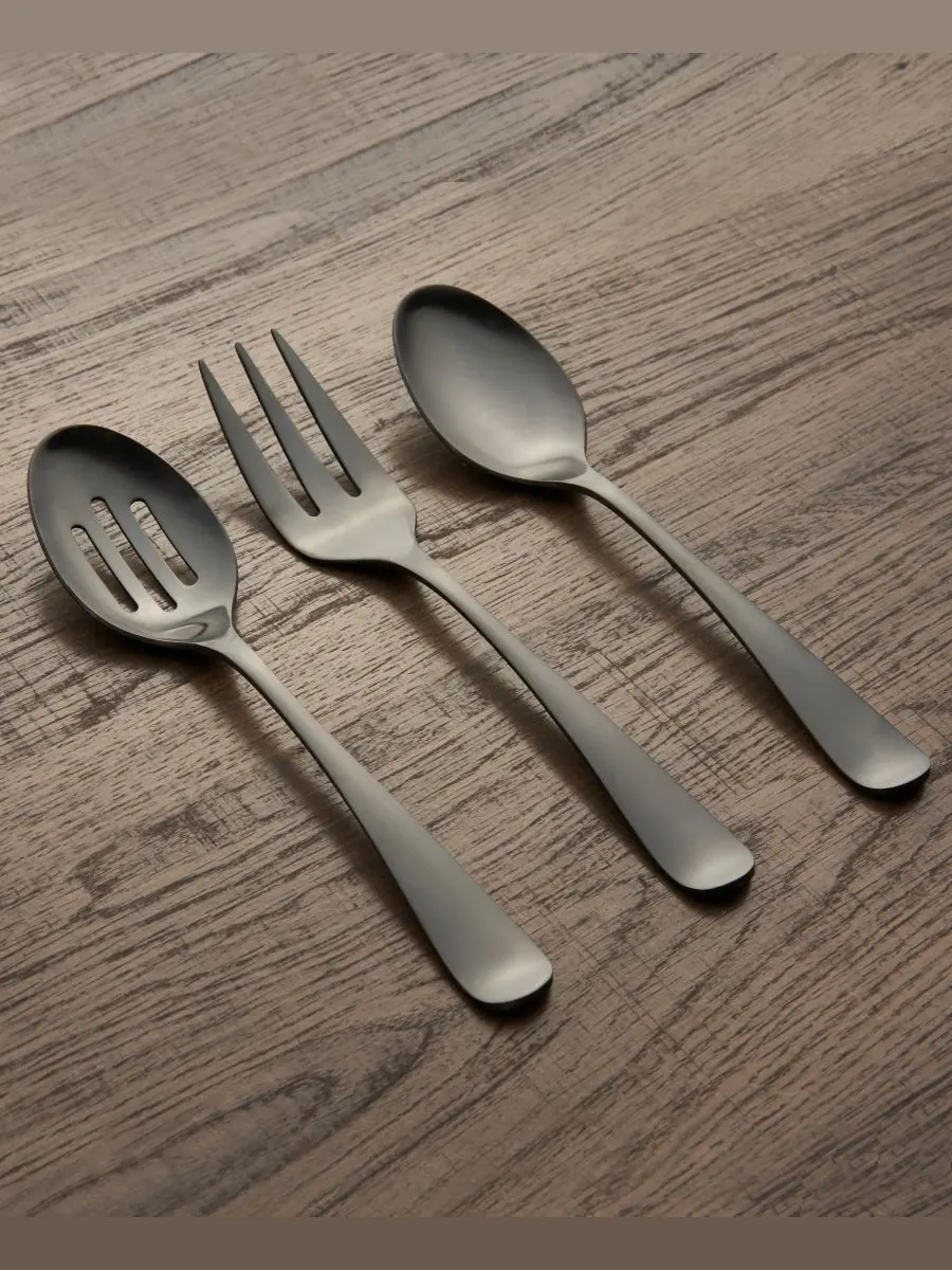 Набор посуды Rhiannon Satin Hostess Set, 3 предмета Cambridge Silversmiths — изображение 2 из 4, черный