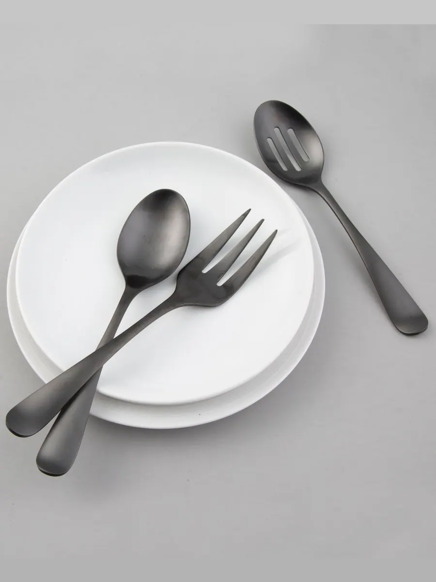 Набор посуды Rhiannon Satin Hostess Set, 3 предмета Cambridge Silversmiths — изображение 3 из 4, черный