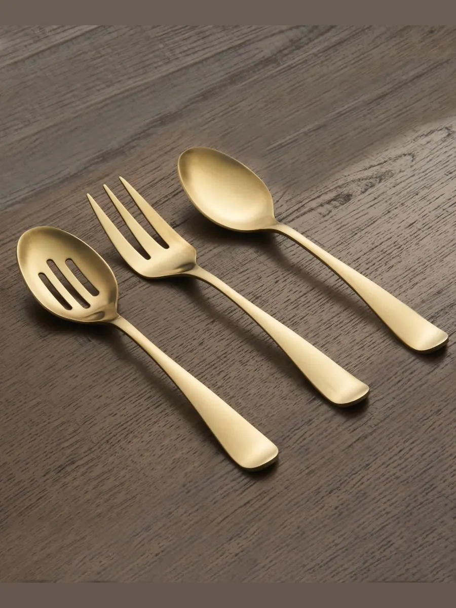 Набор посуды Rhiannon Satin Hostess Set, 3 предмета Cambridge Silversmiths — изображение 2 из 5, золотистый