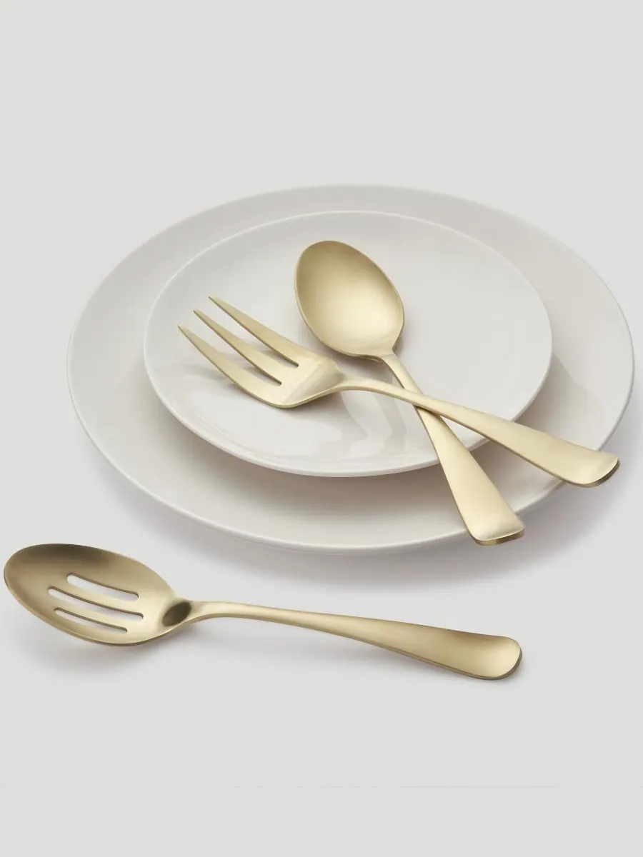 Набор посуды Rhiannon Satin Hostess Set, 3 предмета Cambridge Silversmiths — изображение 3 из 5, золотистый