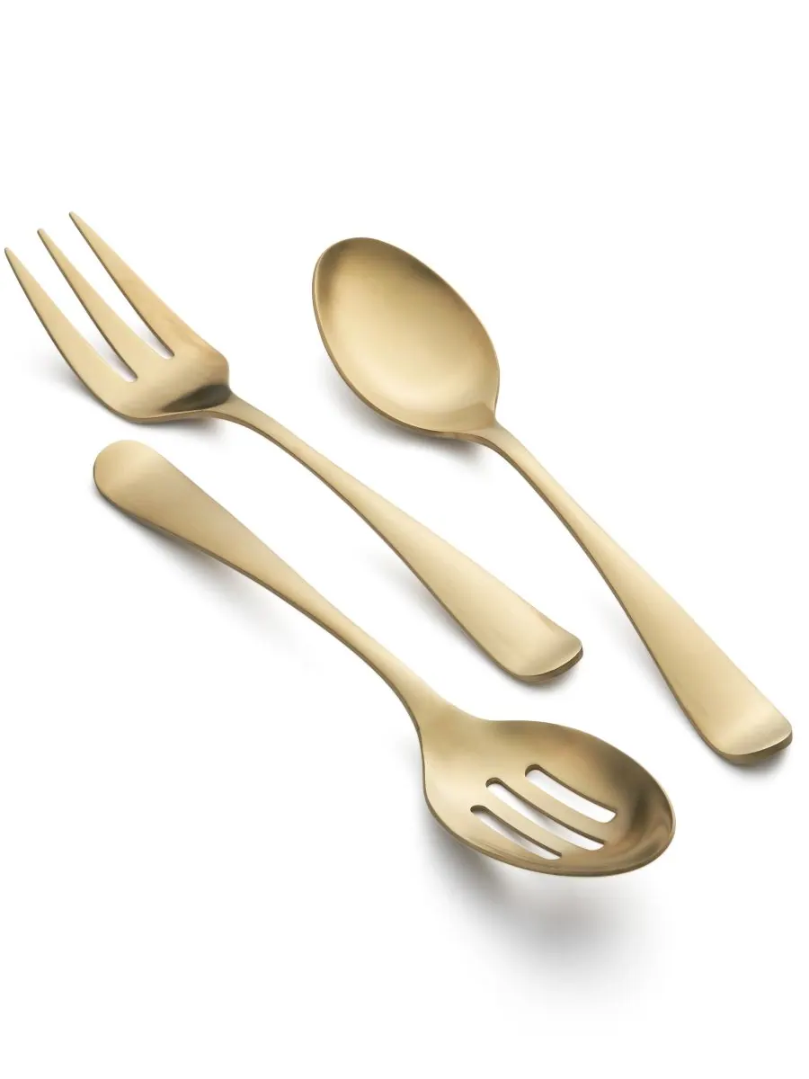 Набор посуды Rhiannon Satin Hostess Set, 3 предмета Cambridge Silversmiths — изображение 4 из 5, золотистый