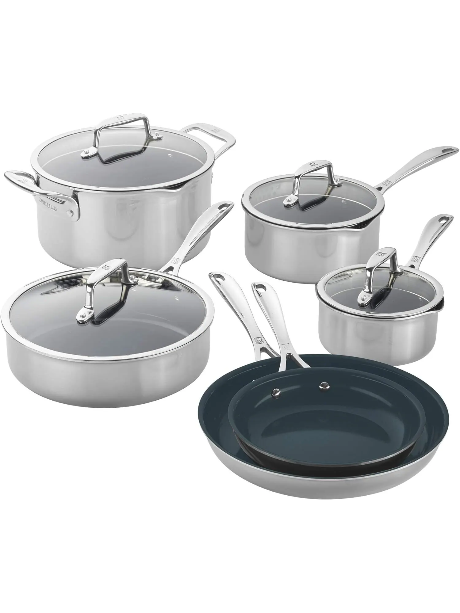 Набор посуды Zwilling Clad CFX Ceramic, 10 предметов — изображение 1 из 4, серебристый