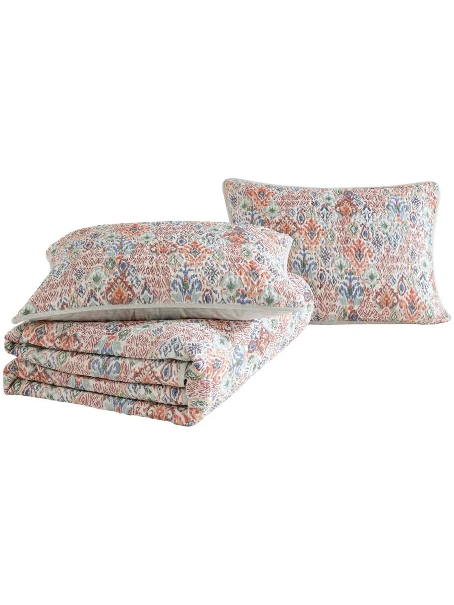 Двустороннее одеяло Ikat Tropics, 2 предмета, размер Twin Tommy Bahama Home — изображение 9 из 10, светлый хаки/зеленый