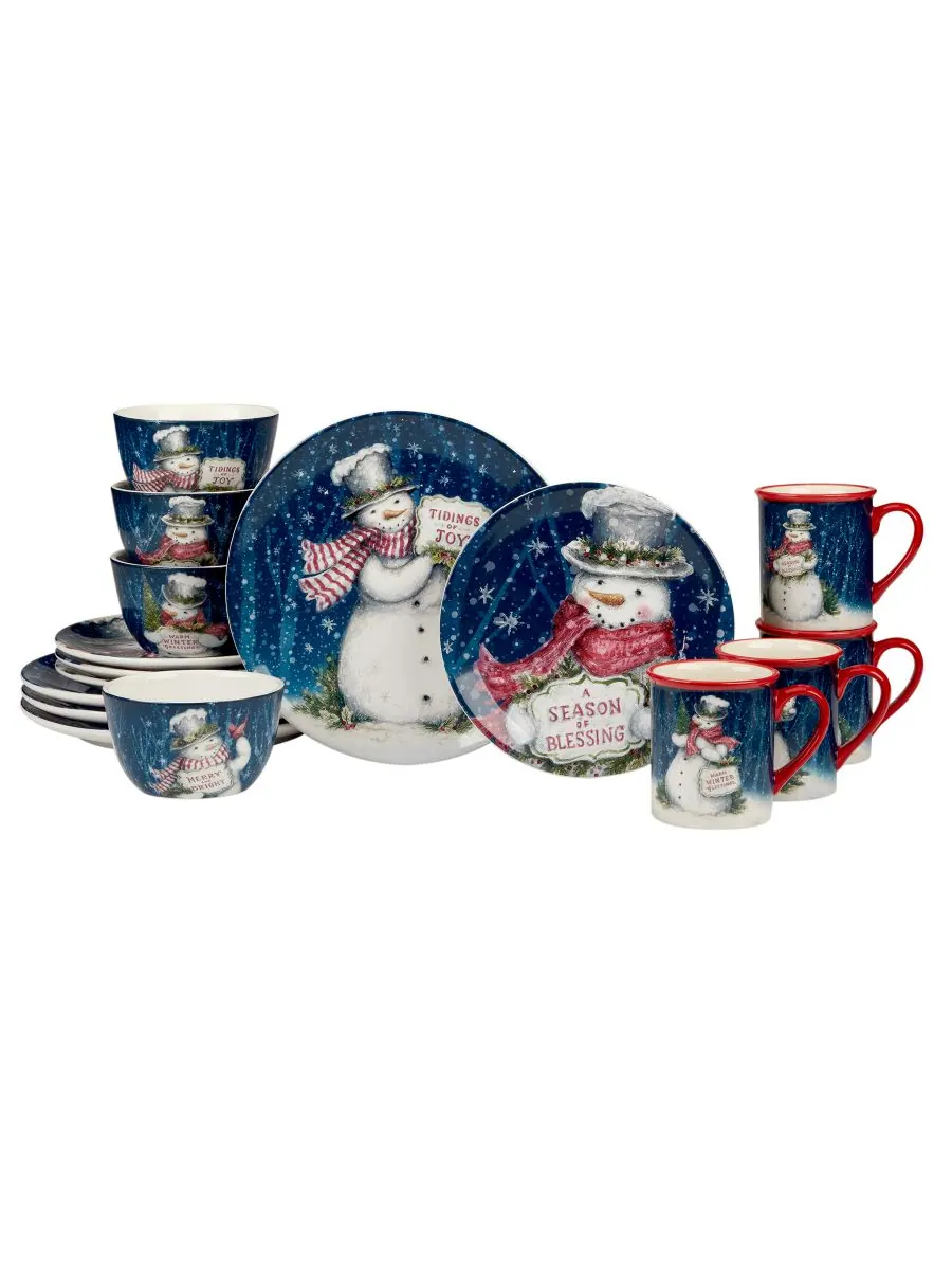 Набор посуды Snowman Greetings, 16 предметов, на 4 персоны Certified International