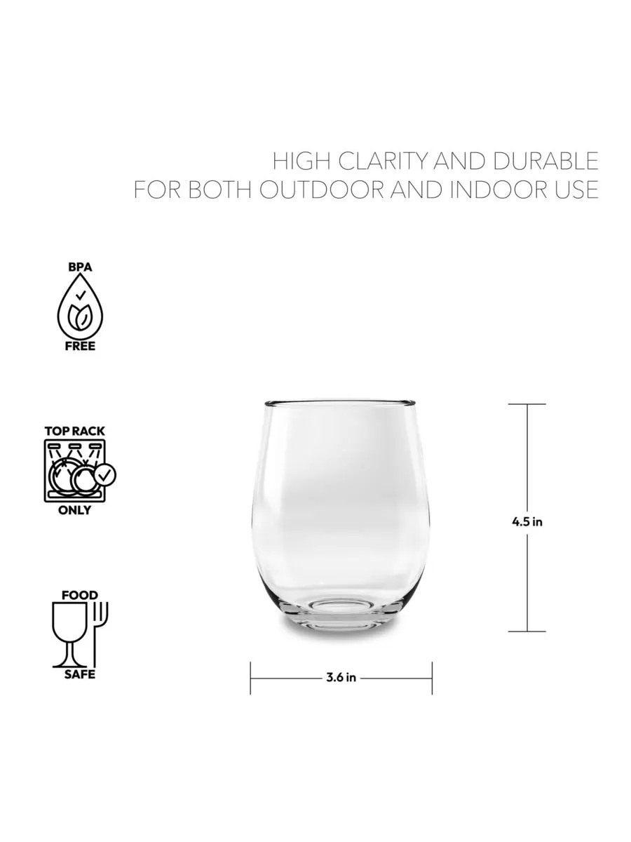 Набор бокалов Tritan Montana без ножки, 18 унций, 8 штук Abode Homewares — изображение 2 из 3, прозрачный