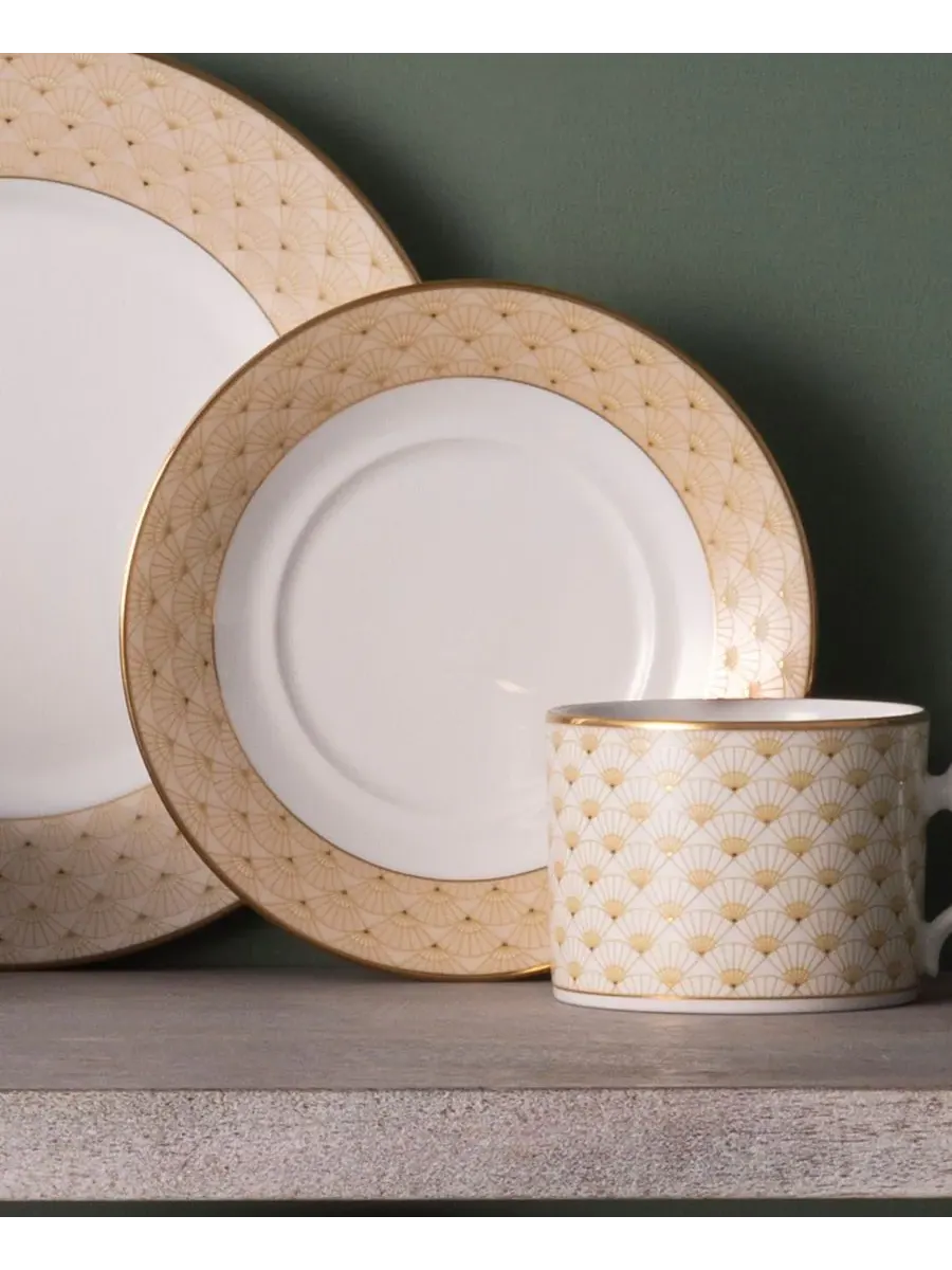 Набор посуды из 5 предметов Noritake Trocadero Gold — изображение 4 из 5, золотистый белый
