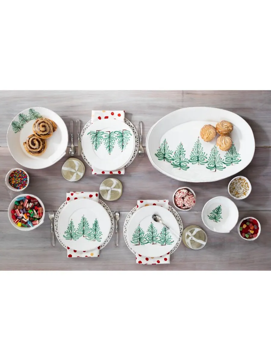 Овальное блюдо Lastra Holiday из меламина, 18 дюймов VIETRI — изображение 2 из 3, белый