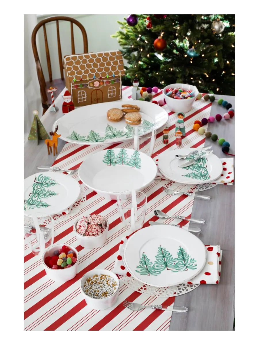 Овальное блюдо Lastra Holiday из меламина, 18 дюймов VIETRI — изображение 3 из 3, белый